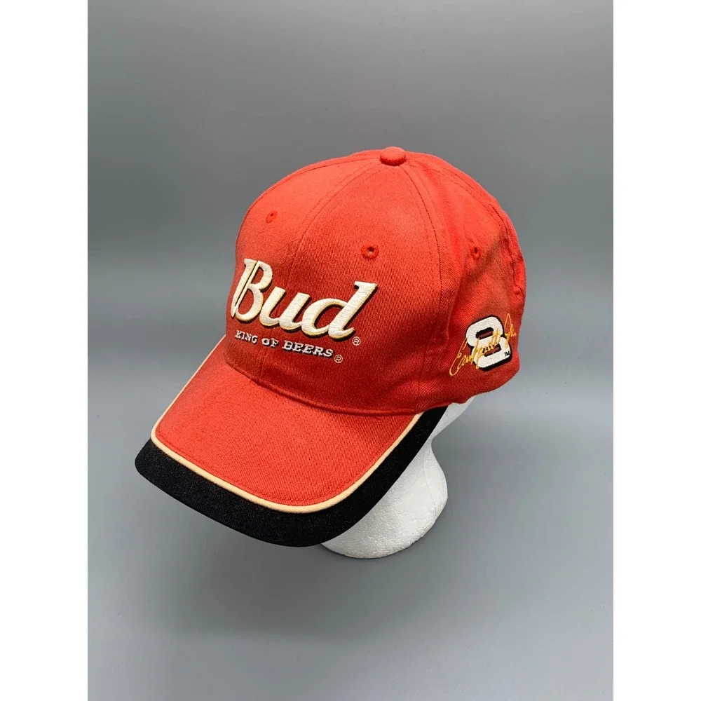 Vintage Budweiser Dale Earnhardt Jr 8 NASCAR Racing Hat Red Adjustable Cap Mens